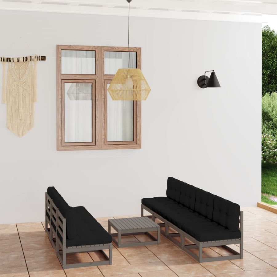 Vixl Set Mobilier De Grădină Cu Perne, 8 Piese, Lemn Masiv De Pin