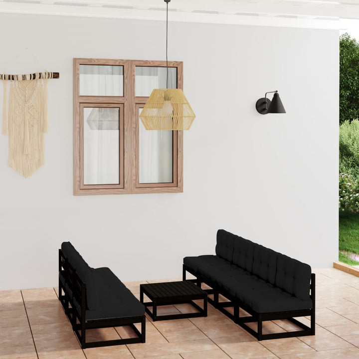 Vixl Set Mobilier De Grădină Cu Perne, 8 Piese, Lemn Masiv De Pin