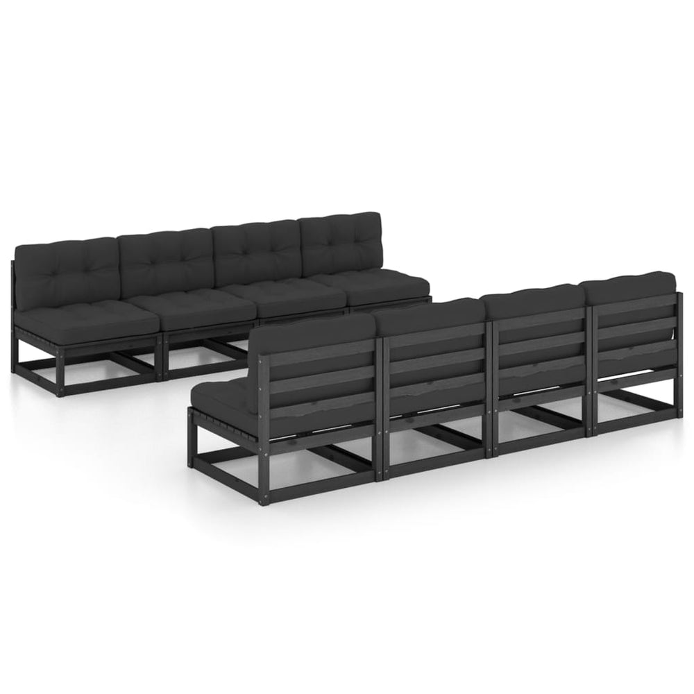 Vixl Set Mobilier Grădină Cu Perne, 9 Piese, Lemn Masiv Pin