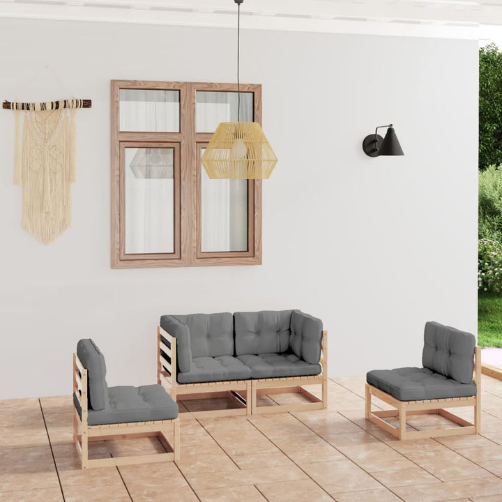 Set Mobilier De Grădină, 4 Piese, , Lemn Masiv De Pin
