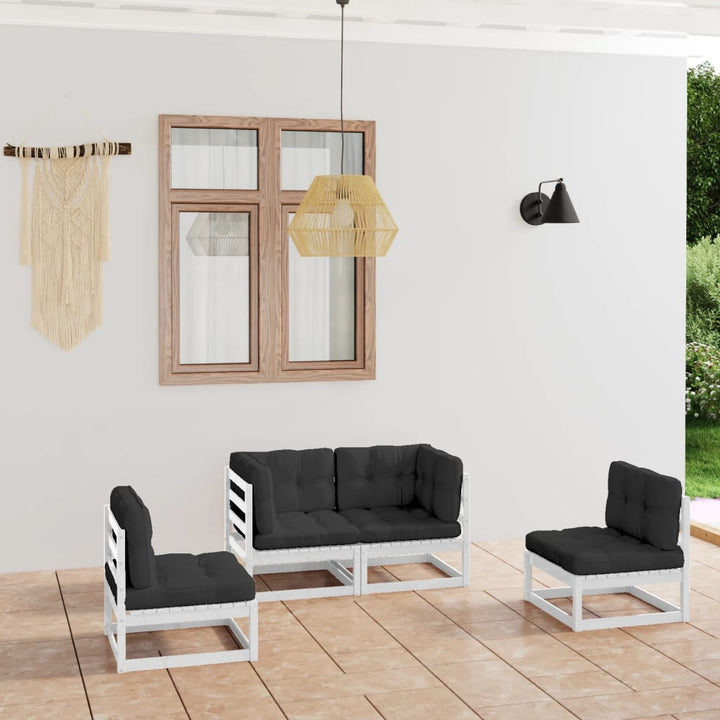 Set Mobilier De Grădină, 4 Piese, , Lemn Masiv De Pin