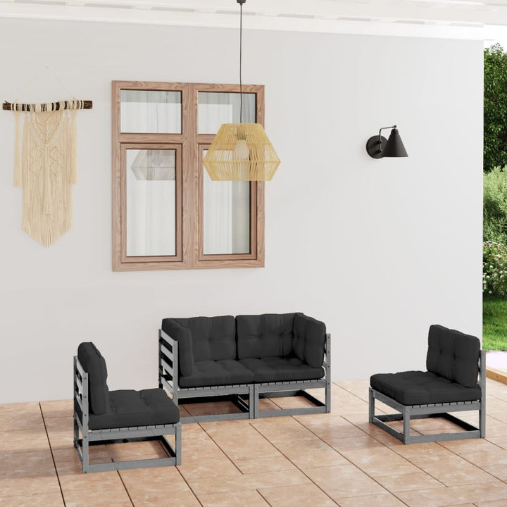 Set Mobilier De Grădină, 4 Piese, , Lemn Masiv De Pin