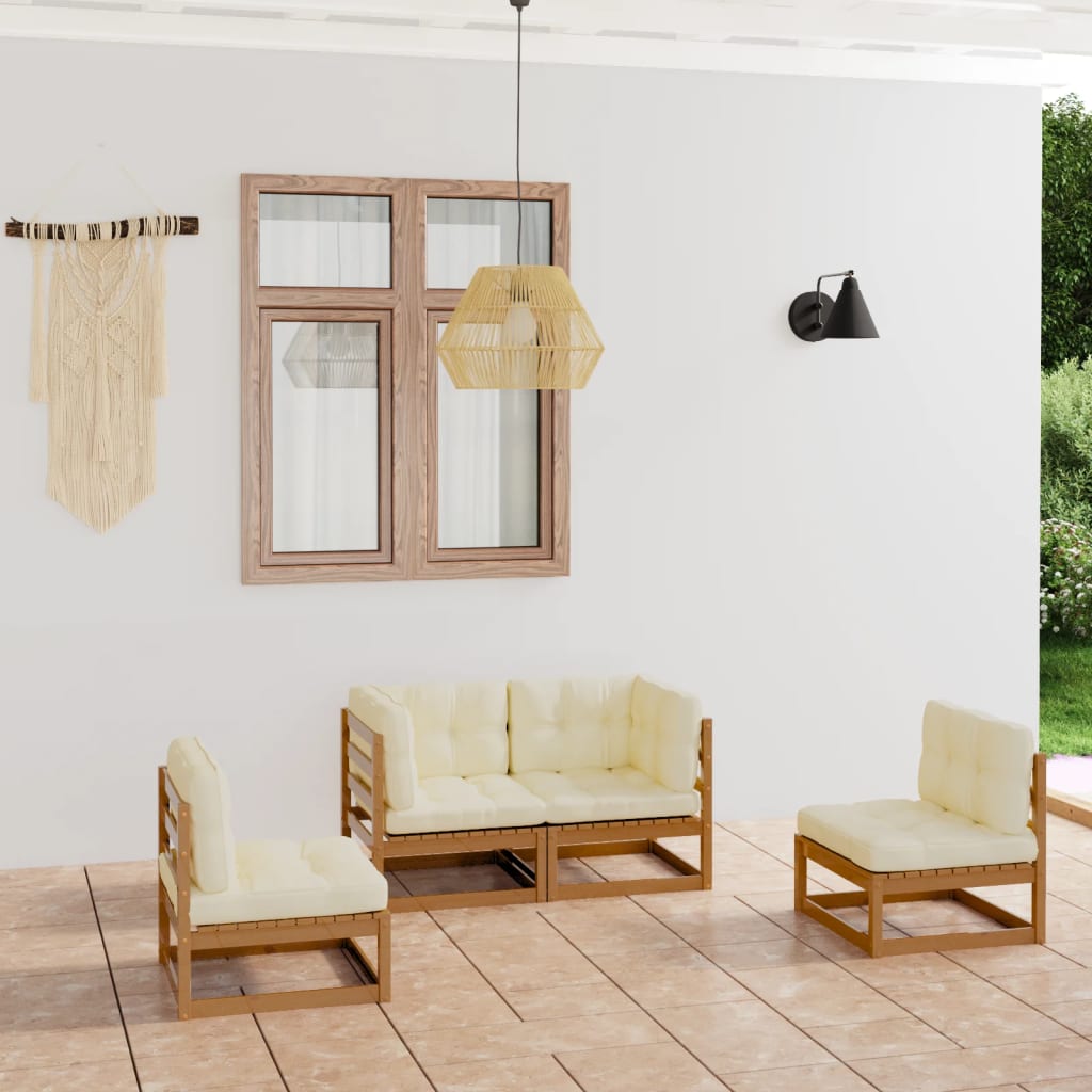Set Mobilier De Grădină, 4 Piese, , Lemn Masiv De Pin