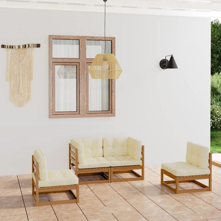 Set Mobilier De Grădină, 4 Piese, , Lemn Masiv De Pin