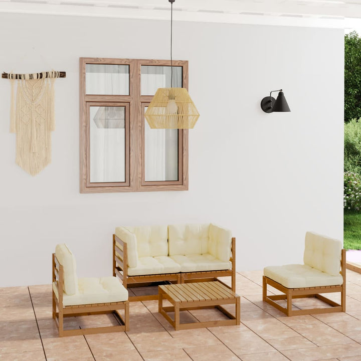 Set Mobilier De Grădină, 5 Piese, Lemn Masiv De Pin