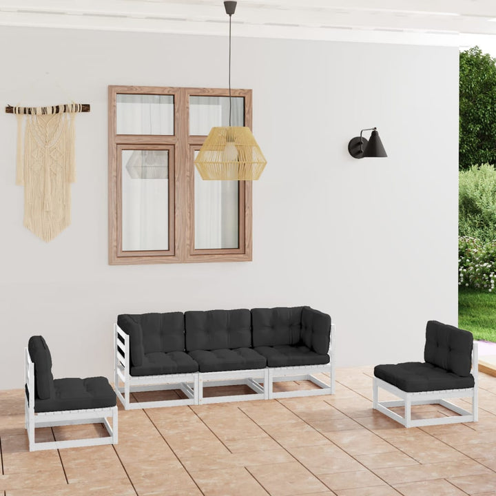 Vixl Set Mobilier De Grădină Cu Perne, 5 Piese, Lemn Masiv De Pin