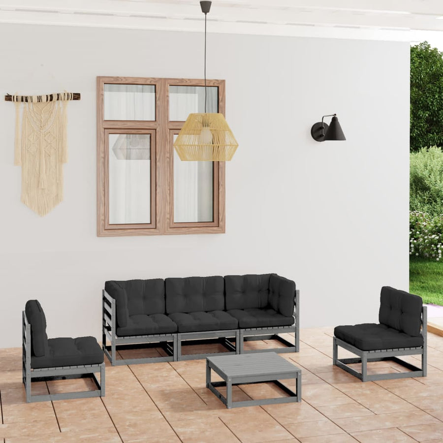 Vixl Set Mobilier De Grădină Cu Perne, 6 Piese, Lemn Masiv De Pin
