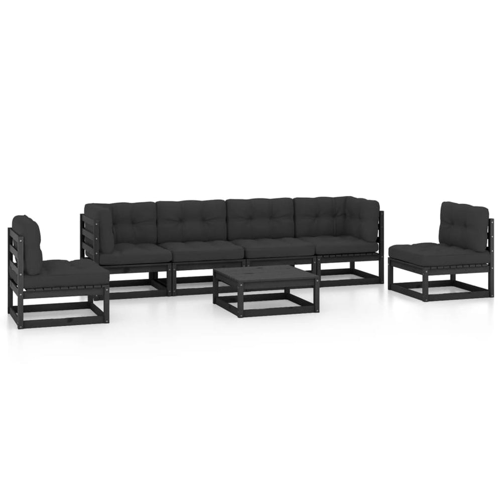 Vixl Set Mobilier Grădină Cu Perne, 7 Piese, Lemn Masiv Pin