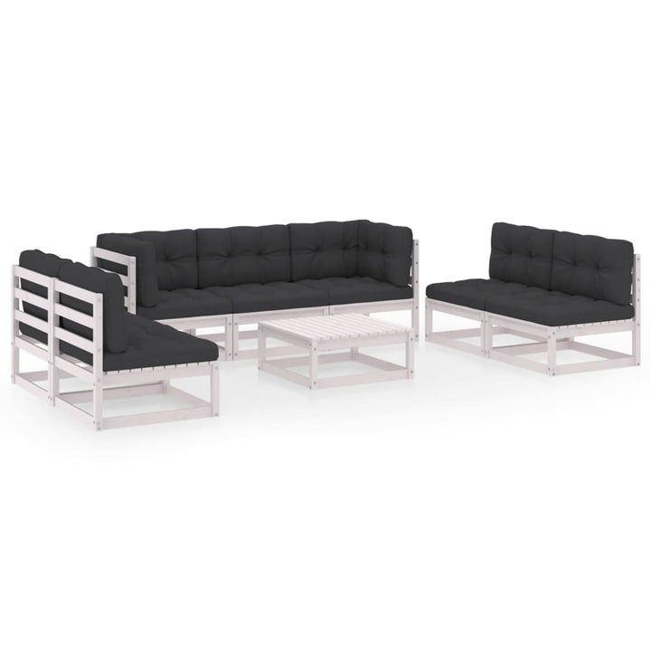 Vixl Set Mobilier De Grădină Cu Perne, 8 Piese, Lemn Masiv De Pin