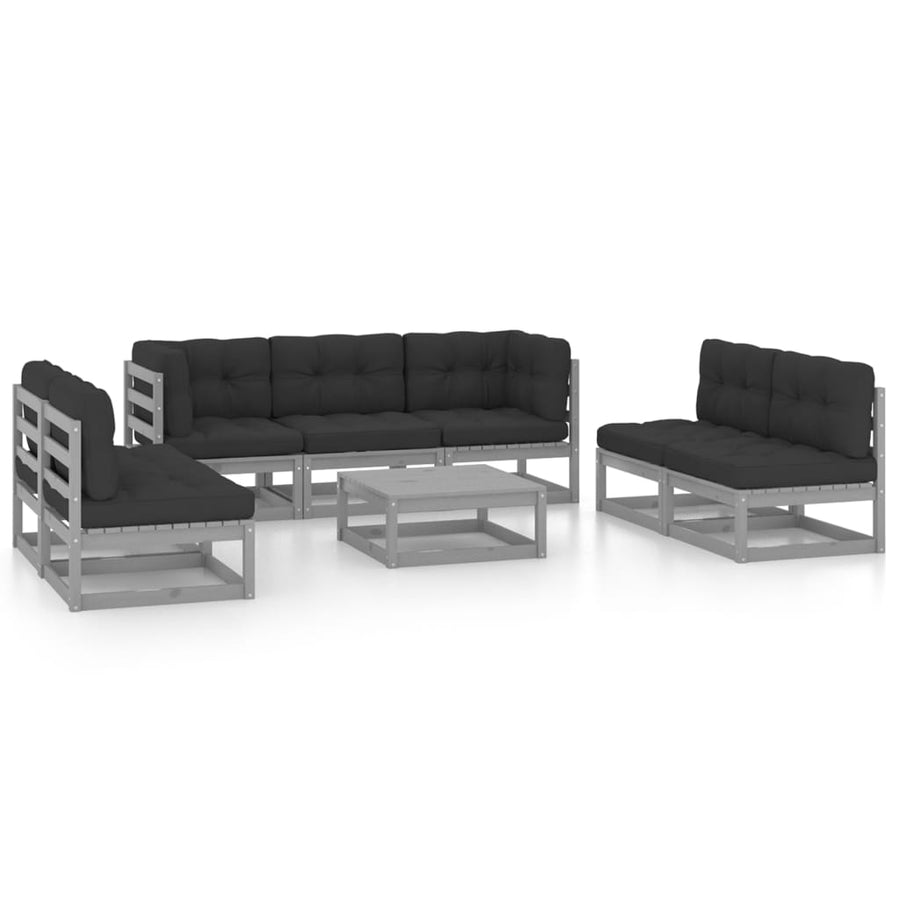 Vixl Set Mobilier De Grădină Cu Perne, 8 Piese, Lemn Masiv De Pin