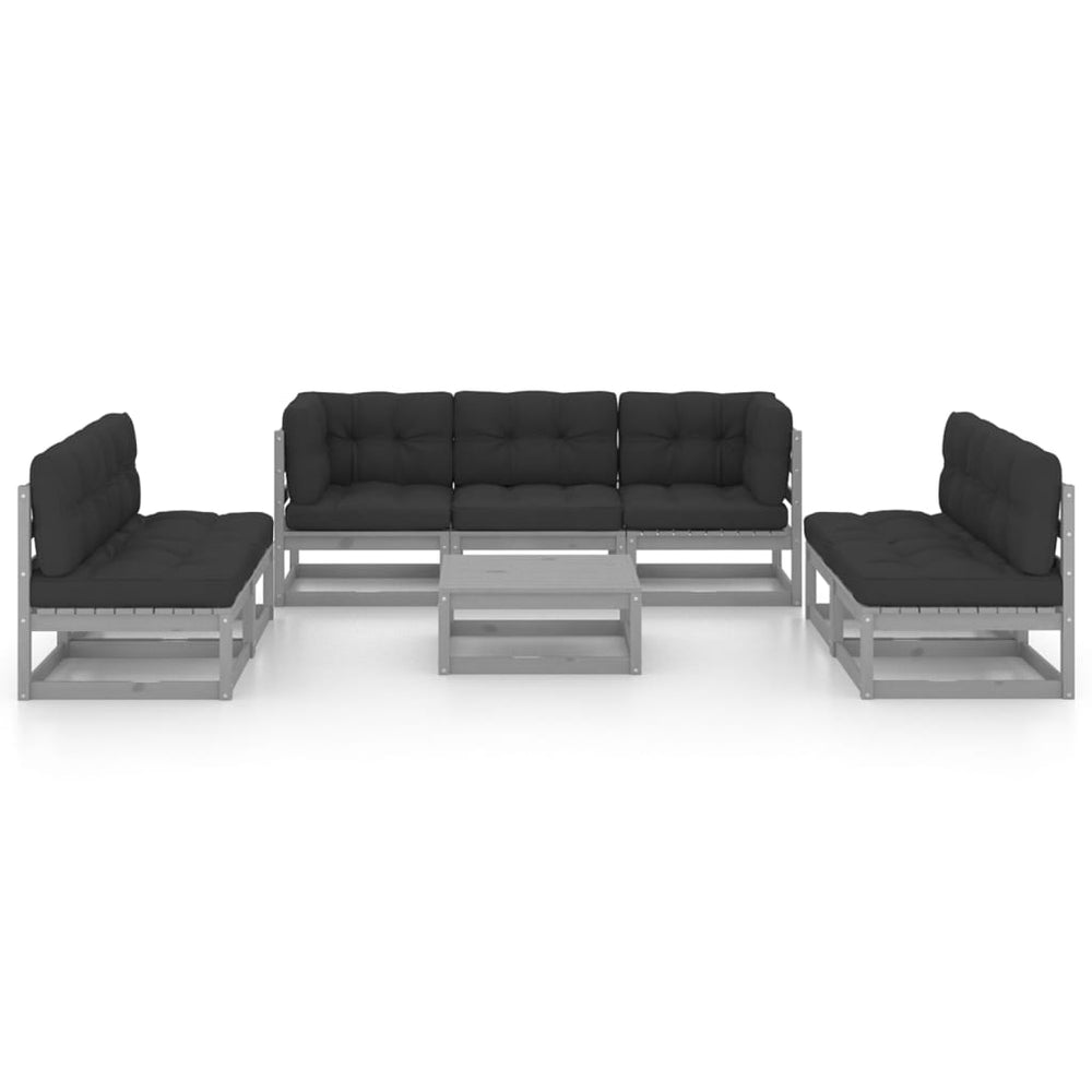 Vixl Set Mobilier De Grădină Cu Perne, 8 Piese, Lemn Masiv De Pin