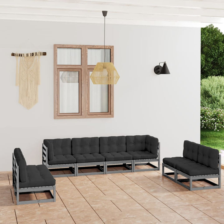 Vixl Set Mobilier Grădină Cu Perne, 8 Piese, Lemn Masiv Pin
