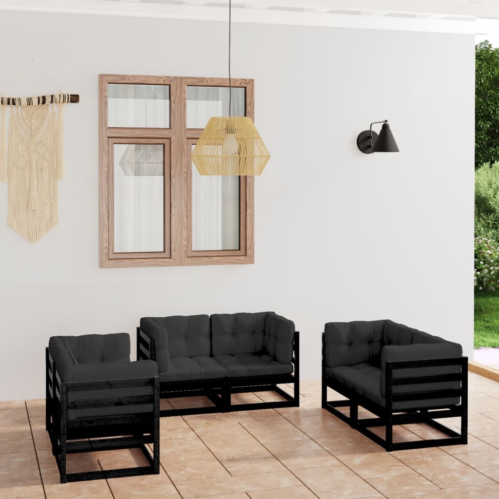 Set Mobilier De Grădină, 6 Piese, , Lemn Masiv De Pin