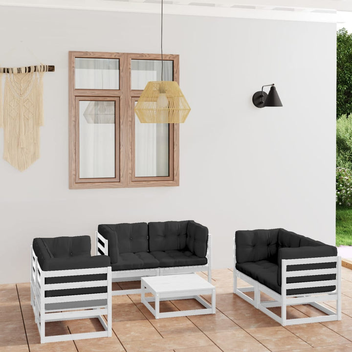 Set Mobilier De Grădină, 7 Piese, , Lemn Masiv De Pin