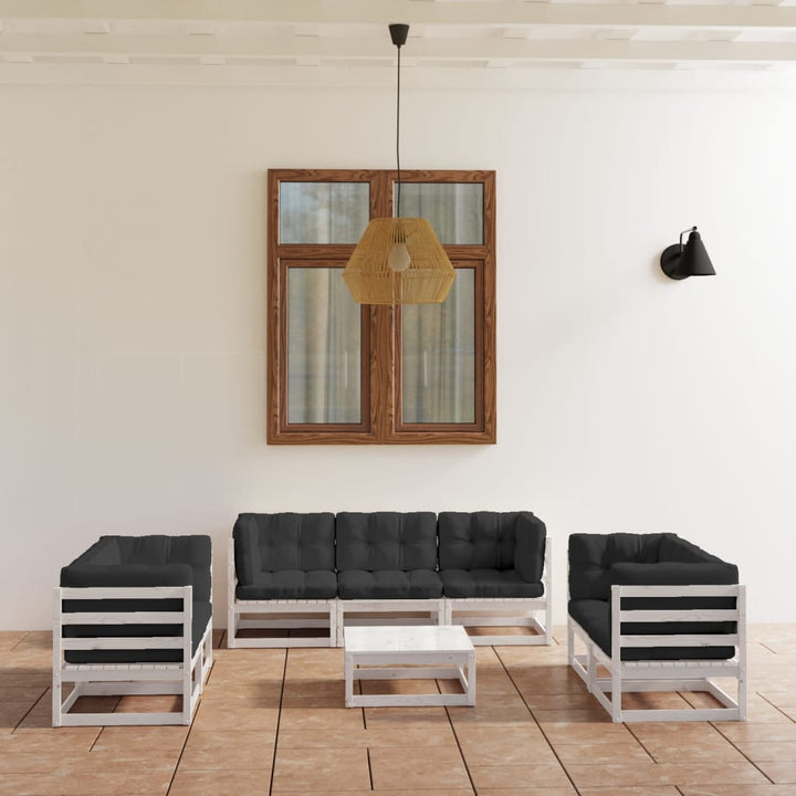 Set Mobilier De Grădină, 8 Piese, , Lemn Masiv De Pin