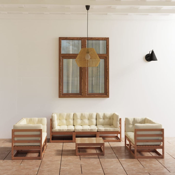 Set Mobilier De Grădină, 8 Piese, , Lemn Masiv De Pin