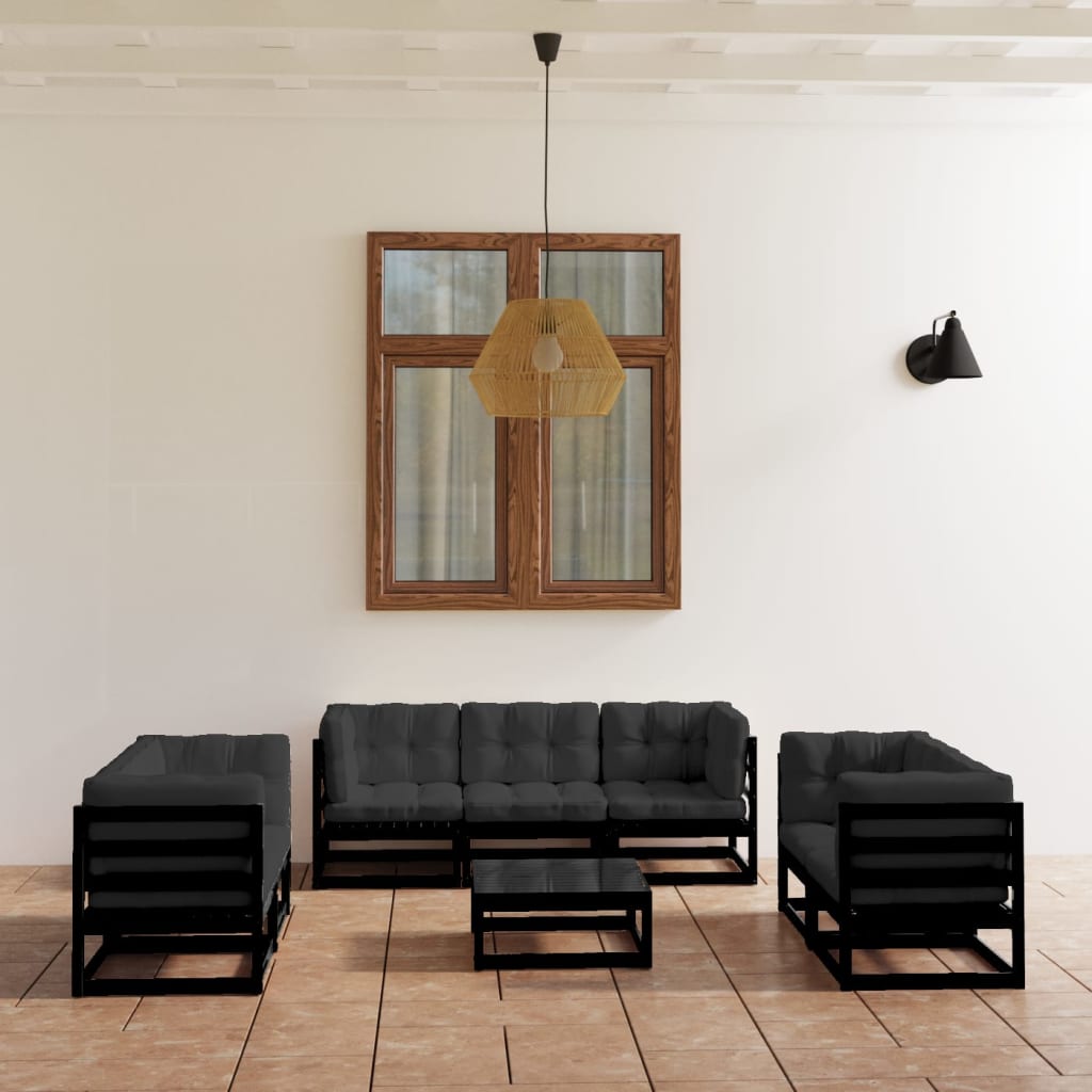 Set Mobilier De Grădină, 8 Piese, , Lemn Masiv De Pin