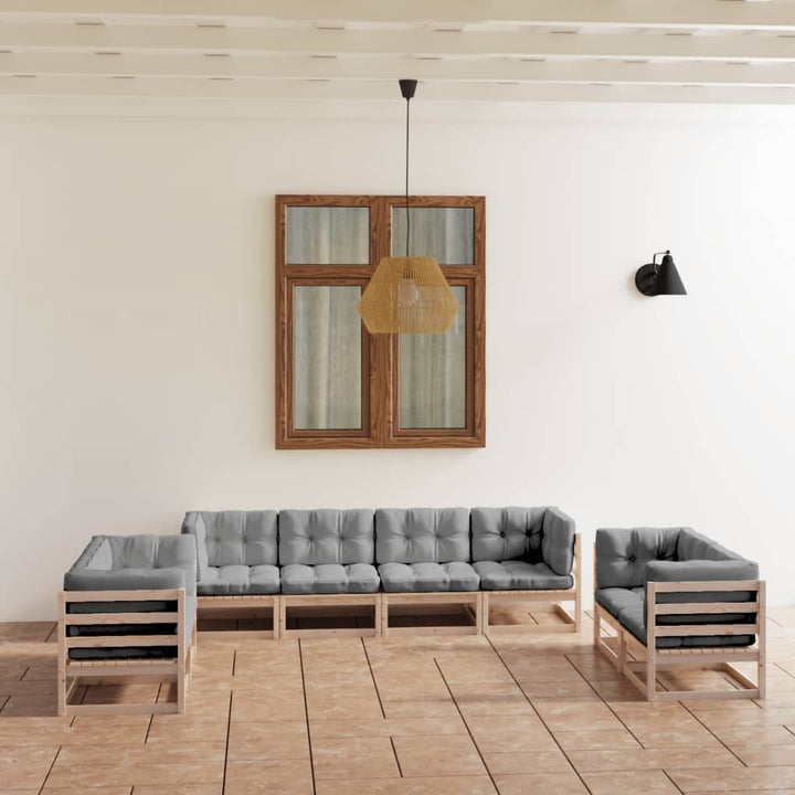 Vixl Set Mobilier De Grădină Cu Perne, 8 Piese, Lemn Masiv De Pin