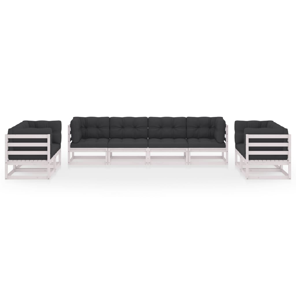 Vixl Set Mobilier De Grădină Cu Perne, 8 Piese, Lemn Masiv De Pin