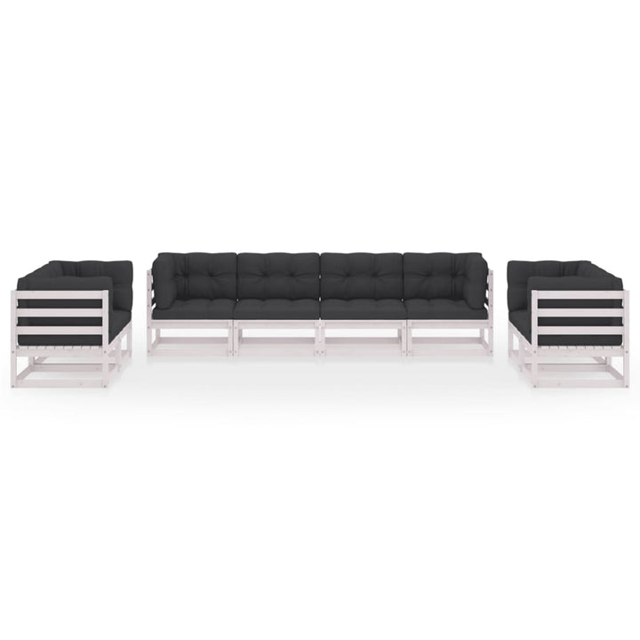 Vixl Set Mobilier De Grădină Cu Perne, 8 Piese, Lemn Masiv De Pin