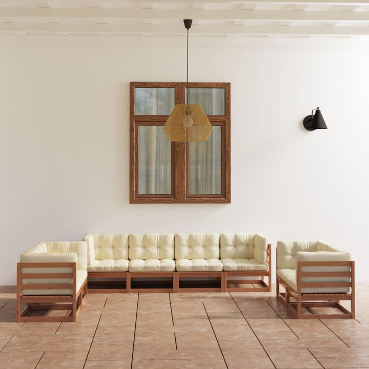 Vixl Set Mobilier De Grădină Cu Perne, 8 Piese, Lemn Masiv De Pin