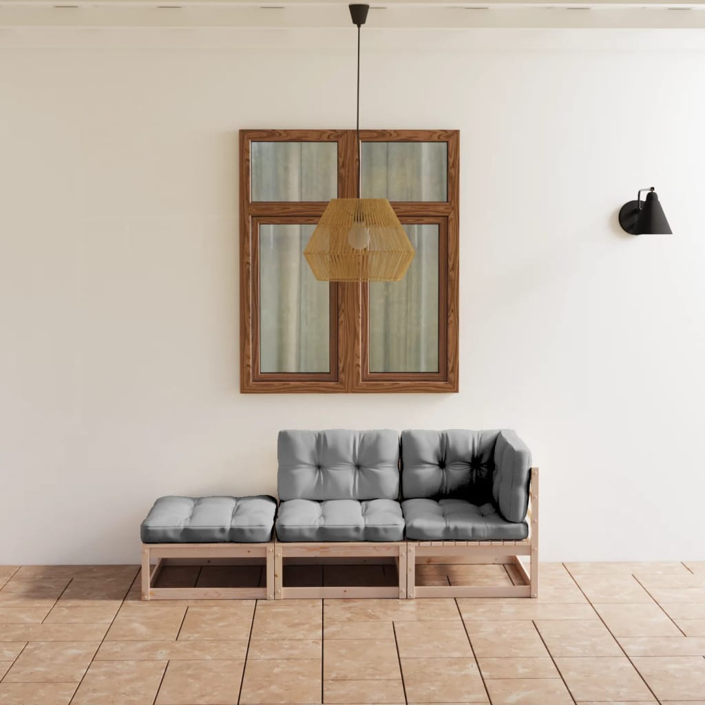 Set Mobilier De Grădină, 3 Piese, , Lemn Masiv De Pin