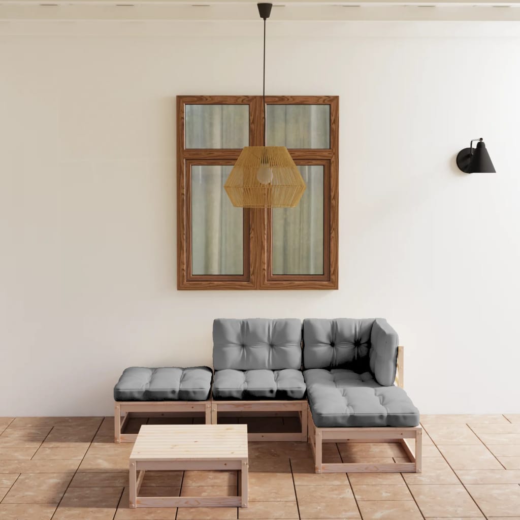 Set Mobilier De Grădină, 5 Piese, Lemn Masiv De Pin