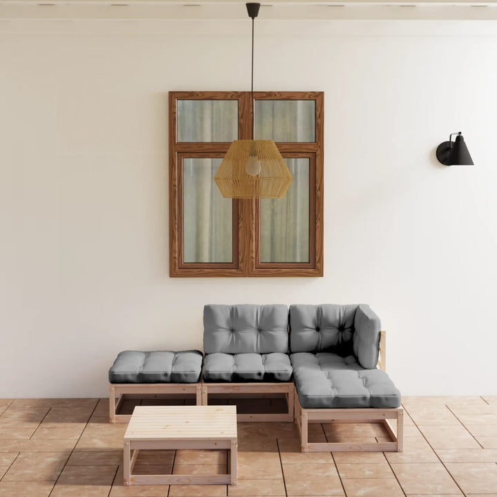 Set Mobilier De Grădină, 5 Piese, Lemn Masiv De Pin