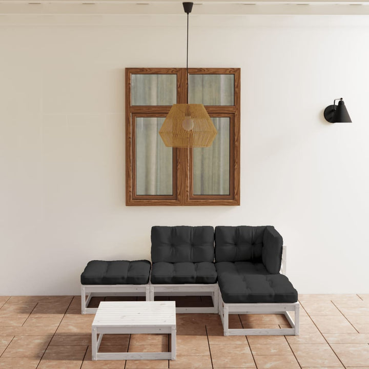 Set Mobilier De Grădină, 5 Piese, Lemn Masiv De Pin