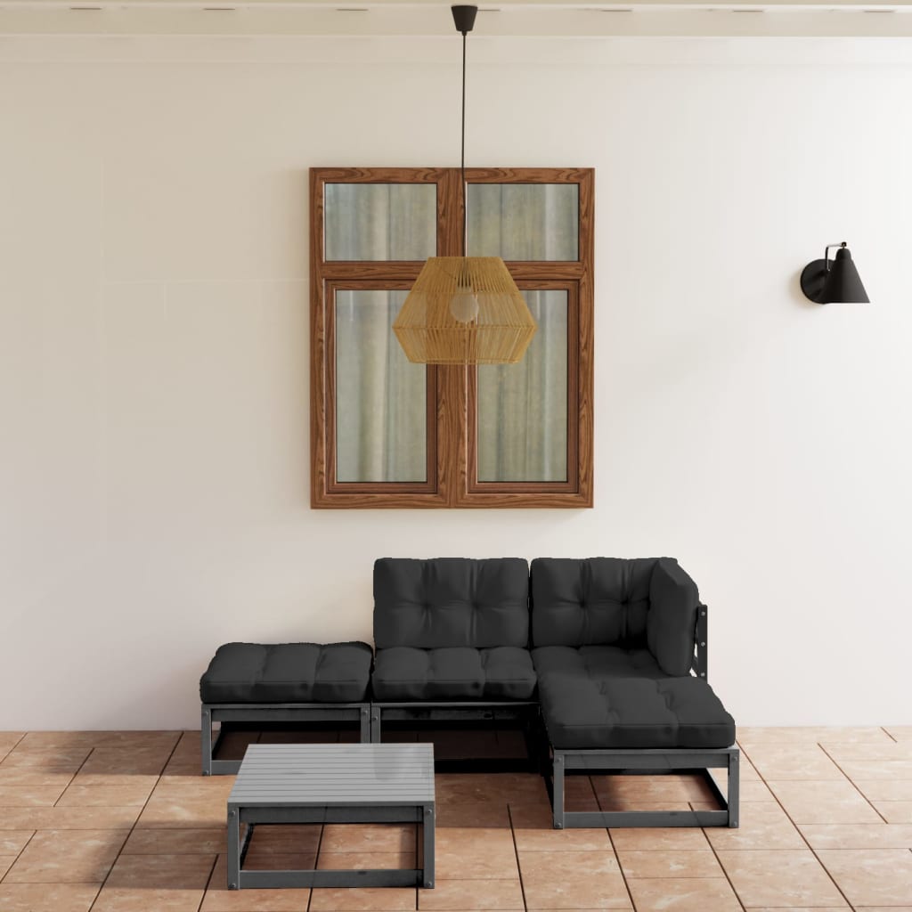 Set Mobilier De Grădină, 5 Piese, Lemn Masiv De Pin