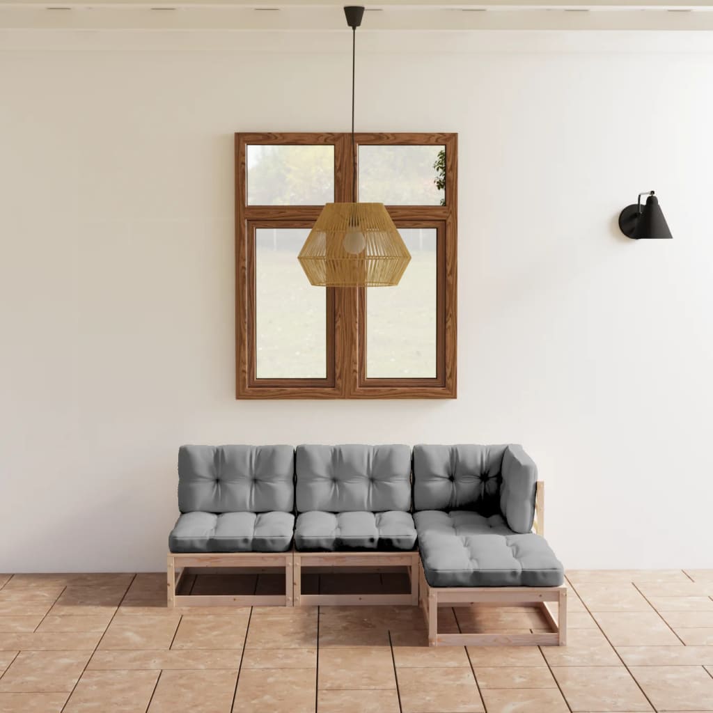 Set Mobilier De Grădină, 4 Piese, , Lemn Masiv De Pin