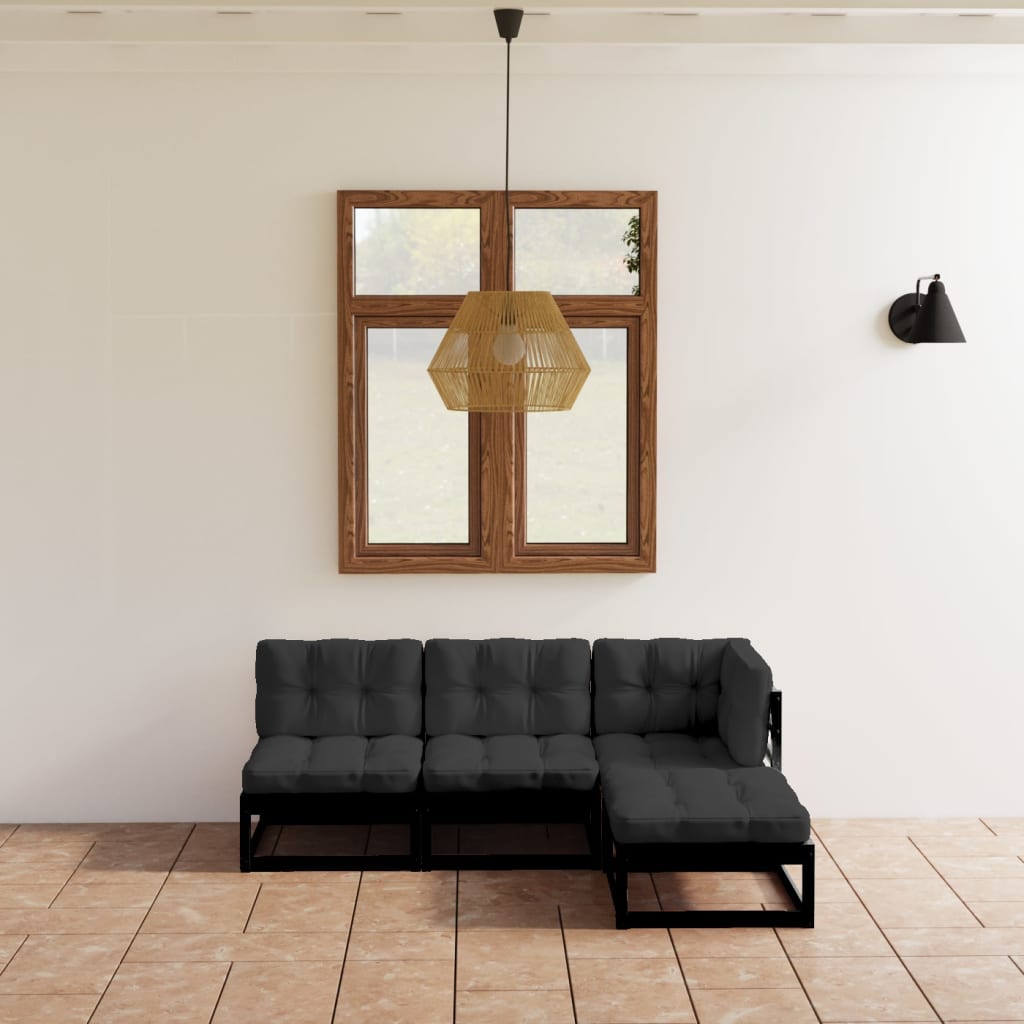 Set Mobilier De Grădină, 4 Piese, , Lemn Masiv De Pin