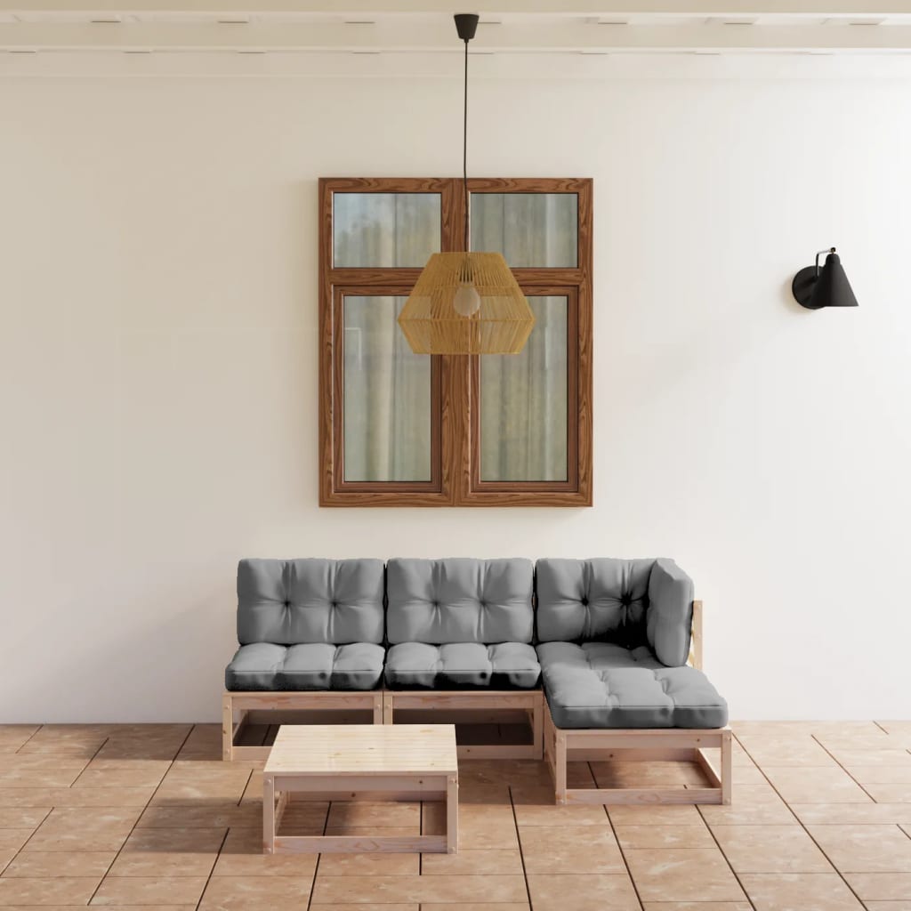 Set Mobilier De Grădină, 4 Piese, , Lemn Masiv De Pin