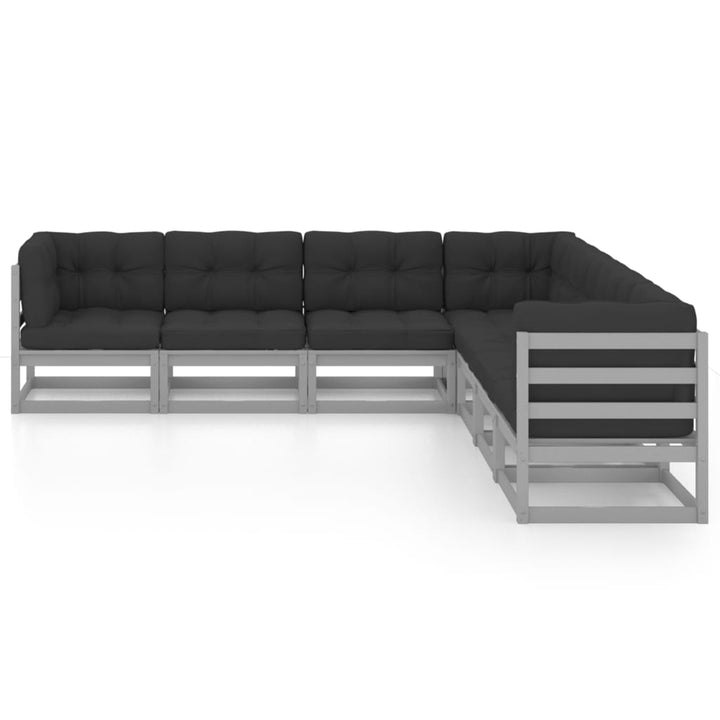 Set Mobilier De Grădină Cu Perne, 7 Piese, Lemn Masiv De Pin