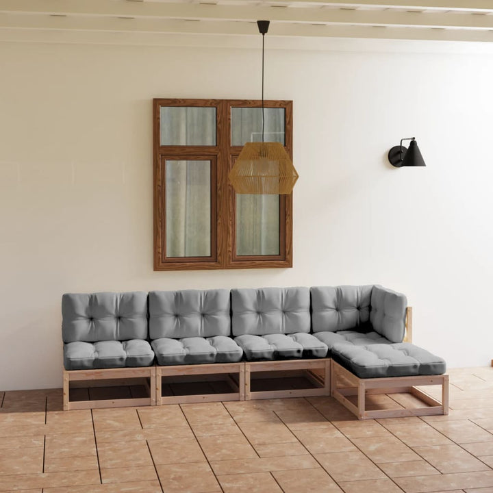 Set Mobilier De Grădină, 5 Piese, , Lemn Masiv De Pin