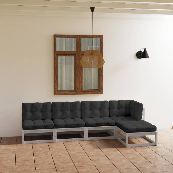 Set Mobilier De Grădină, 5 Piese, , Lemn Masiv De Pin