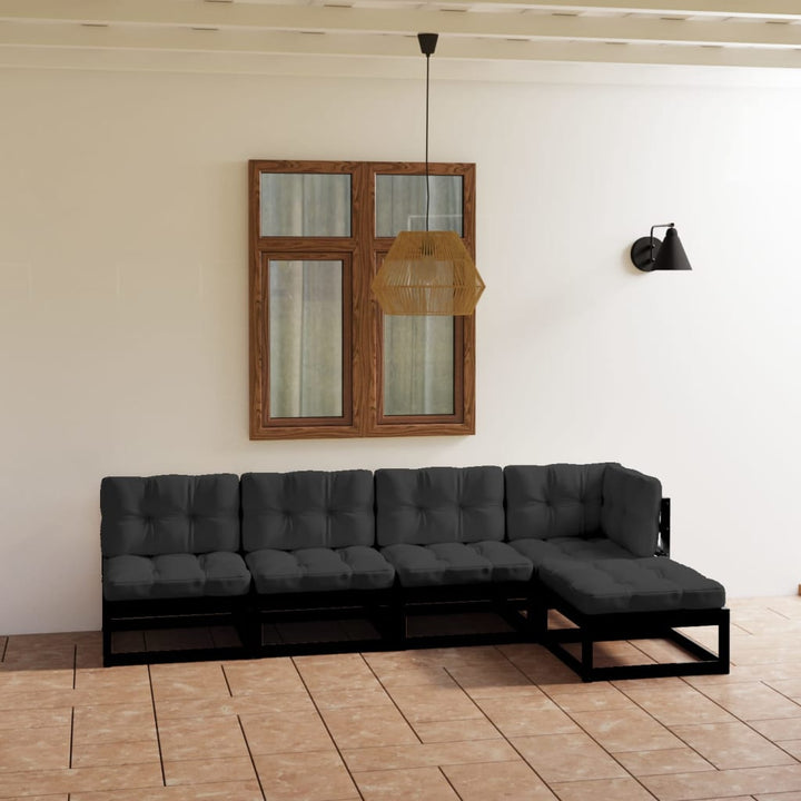 Set Mobilier De Grădină, 5 Piese, , Lemn Masiv De Pin