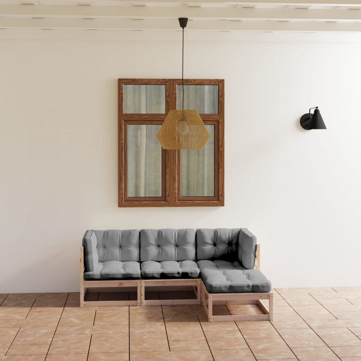 Set Mobilier De Grădină, 4 Piese, Lemn Masiv De Pin