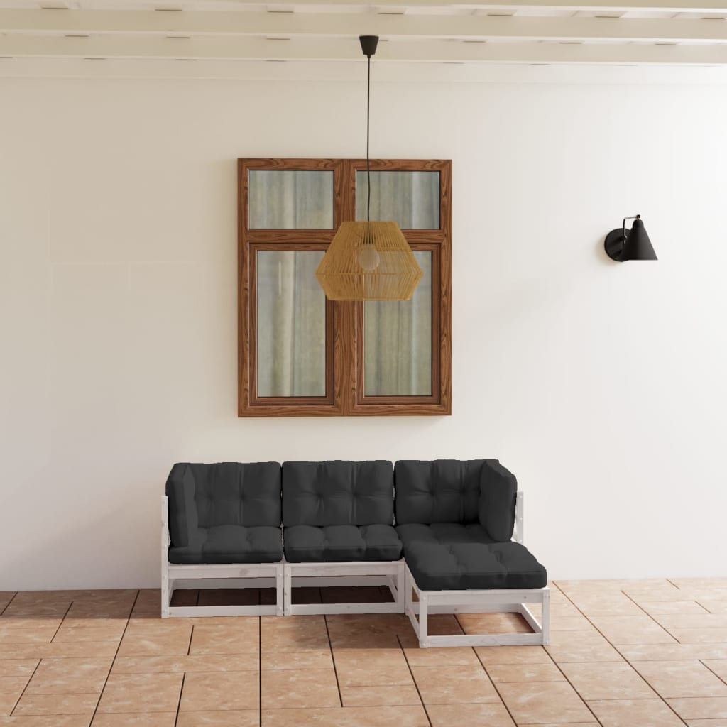Set Mobilier De Grădină, 4 Piese, Lemn Masiv De Pin