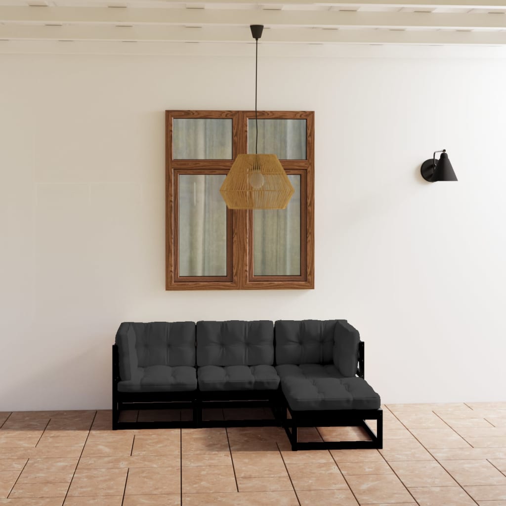 Set Mobilier De Grădină, 4 Piese, Lemn Masiv De Pin