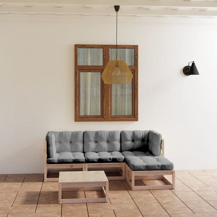 Set Mobilier De Grădină, 5 Piese, Lemn Masiv De Pin