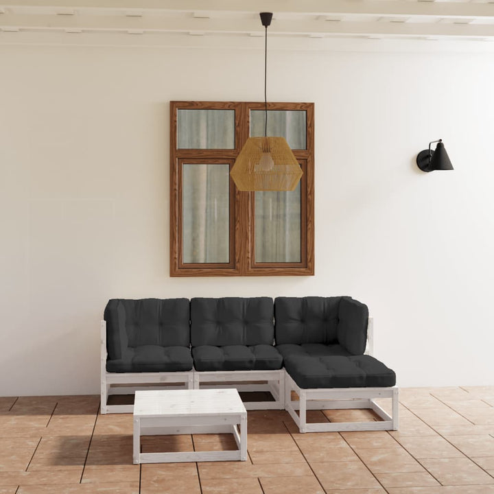 Set Mobilier De Grădină, 5 Piese, Lemn Masiv De Pin