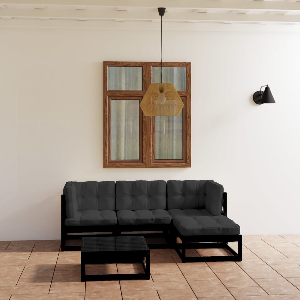 Set Mobilier De Grădină, 5 Piese, Lemn Masiv De Pin