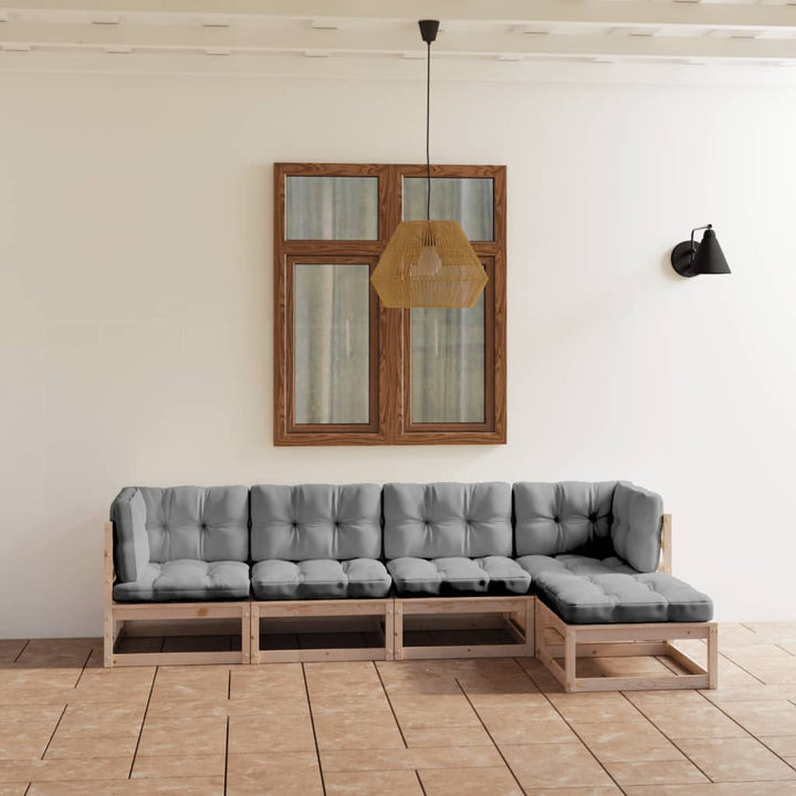 Set Mobilier De Grădină, 5 Piese, , Lemn Masiv De Pin