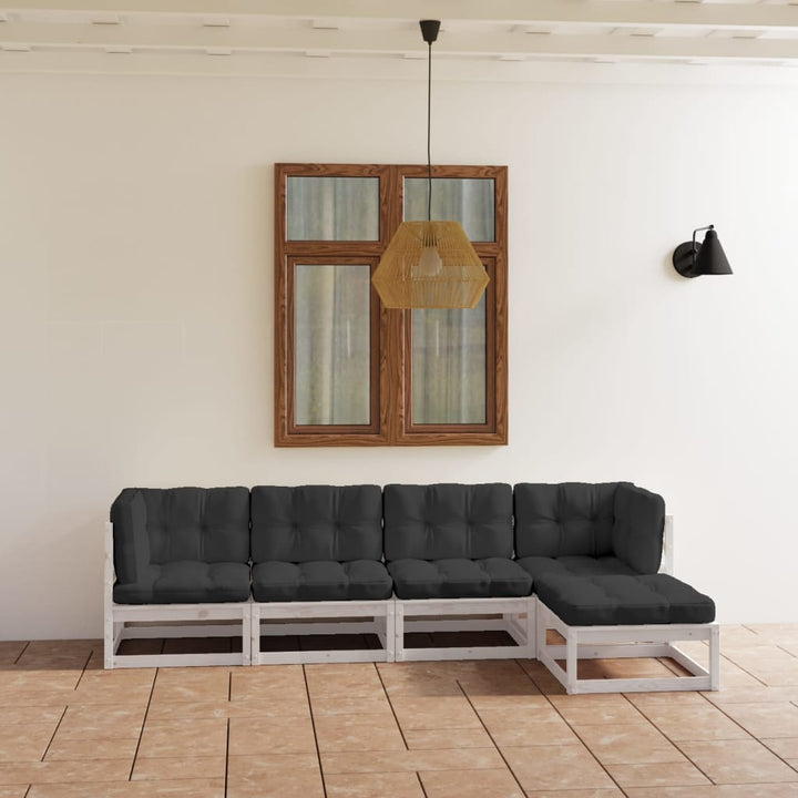Set Mobilier De Grădină, 5 Piese, , Lemn Masiv De Pin