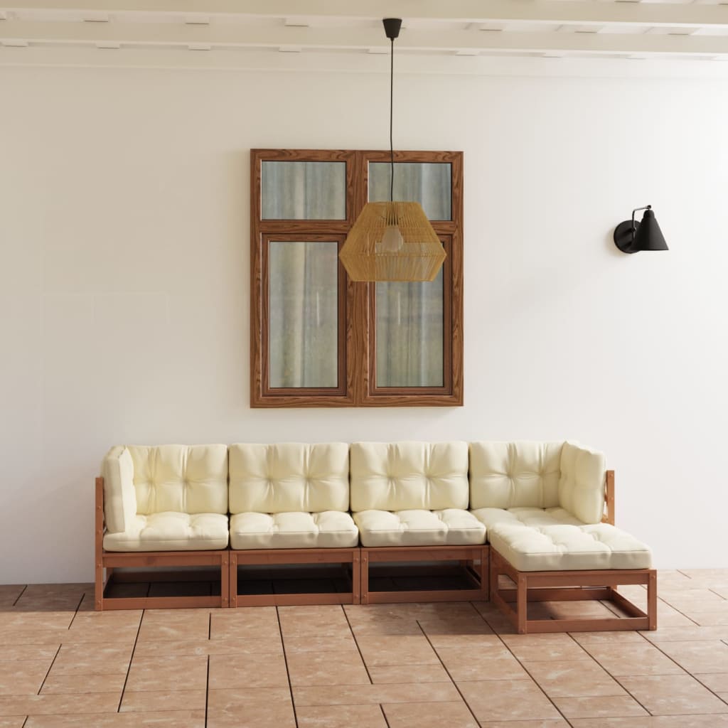 Set Mobilier De Grădină, 5 Piese, , Lemn Masiv De Pin