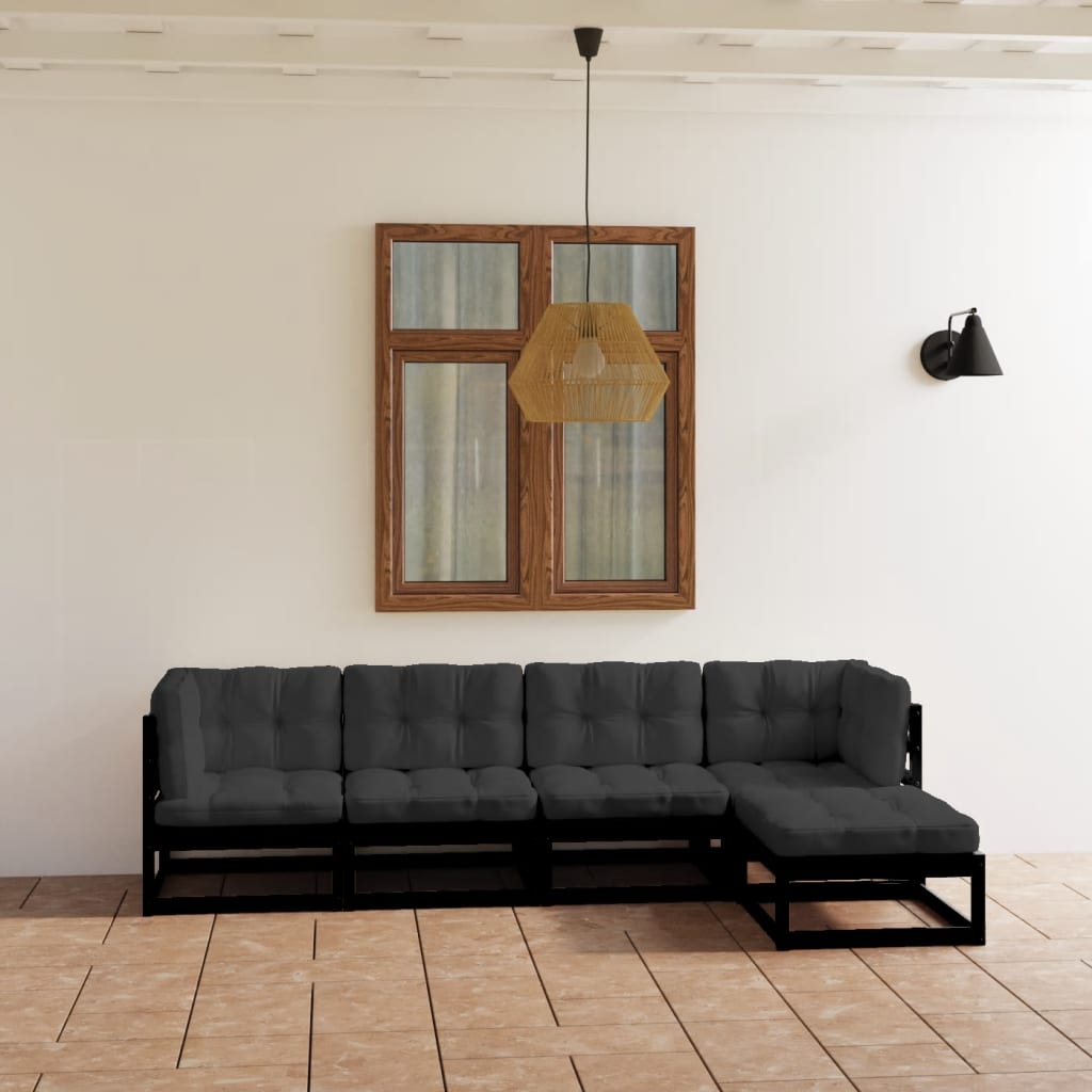 Set Mobilier De Grădină, 5 Piese, , Lemn Masiv De Pin