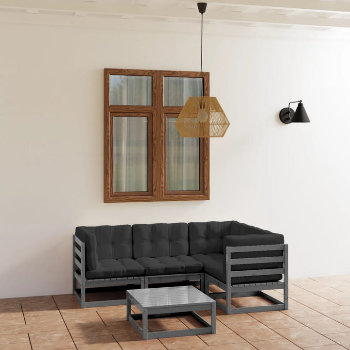 Set Mobilier De Grădină, 5 Piese, Lemn Masiv De Pin