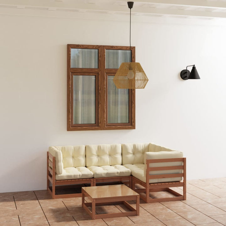 Set Mobilier De Grădină, 5 Piese, Lemn Masiv De Pin
