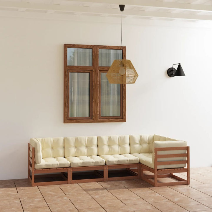 Vixl Set Mobilier De Grădină Cu Perne, 5 Piese, Lemn Masiv De Pin